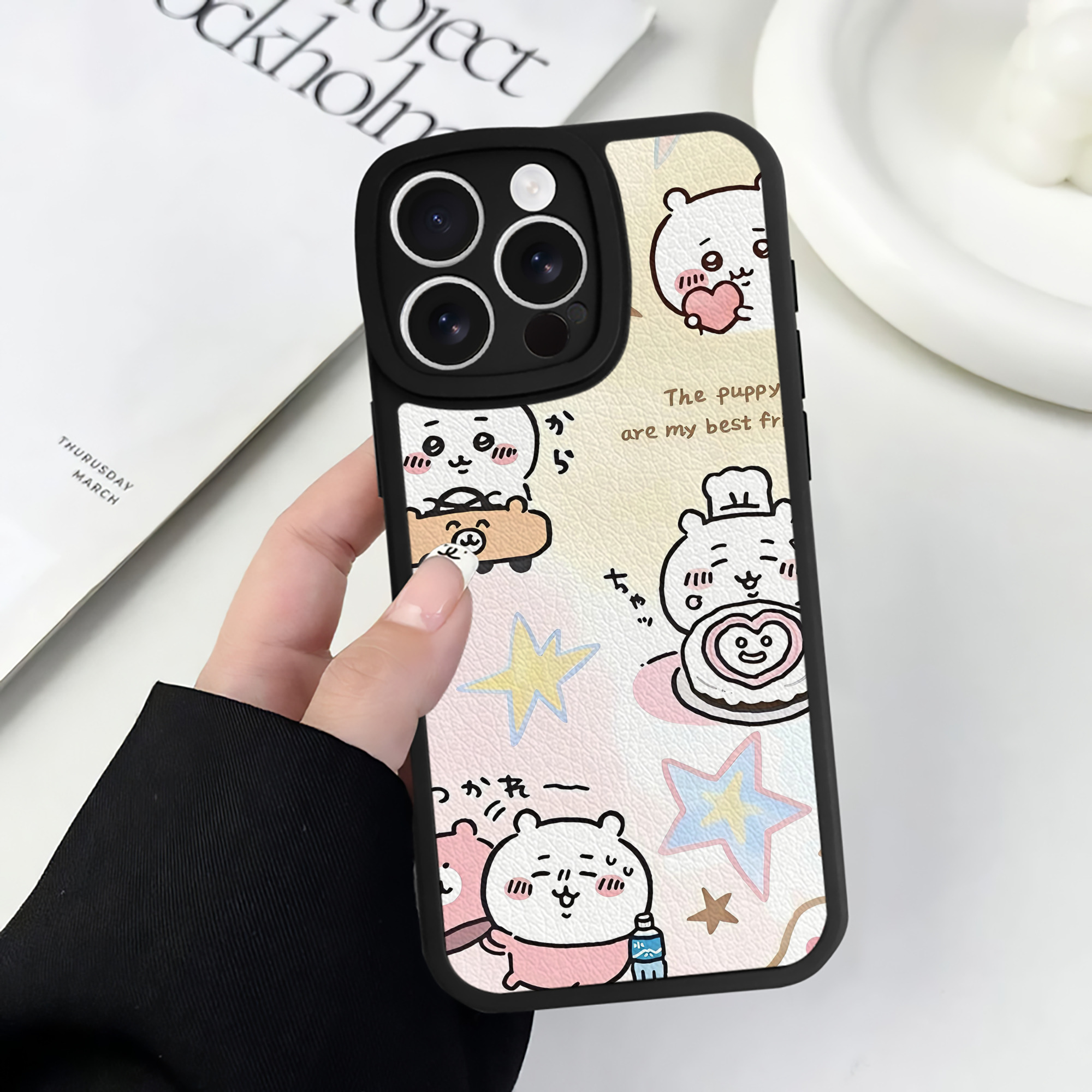 （画像用） ちいかわ Chii-kawa 【iPhone 16シリーズ対応】シリコンスマホケース（レザー調） 材質：シリコン
